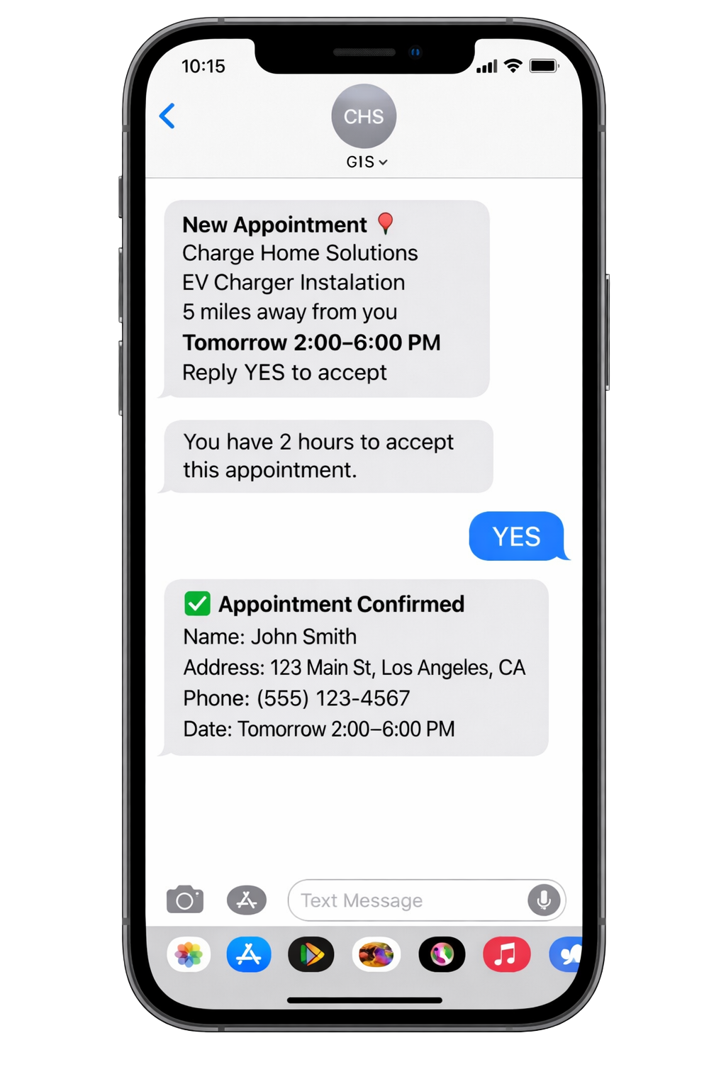 SMS Appointment Preview